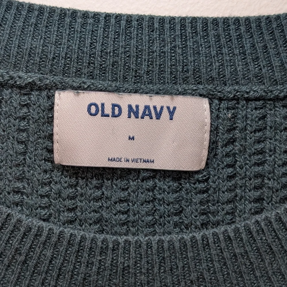 Old Navy Women's Medium Deep Teal Crew Neck Knit Raglan Sleeve Sweater Relaxed